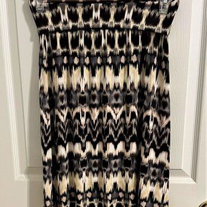 NWT Carol Rowley New York Midi/Maxi Skirt Beige Black Brown Neutrals Skirt Large